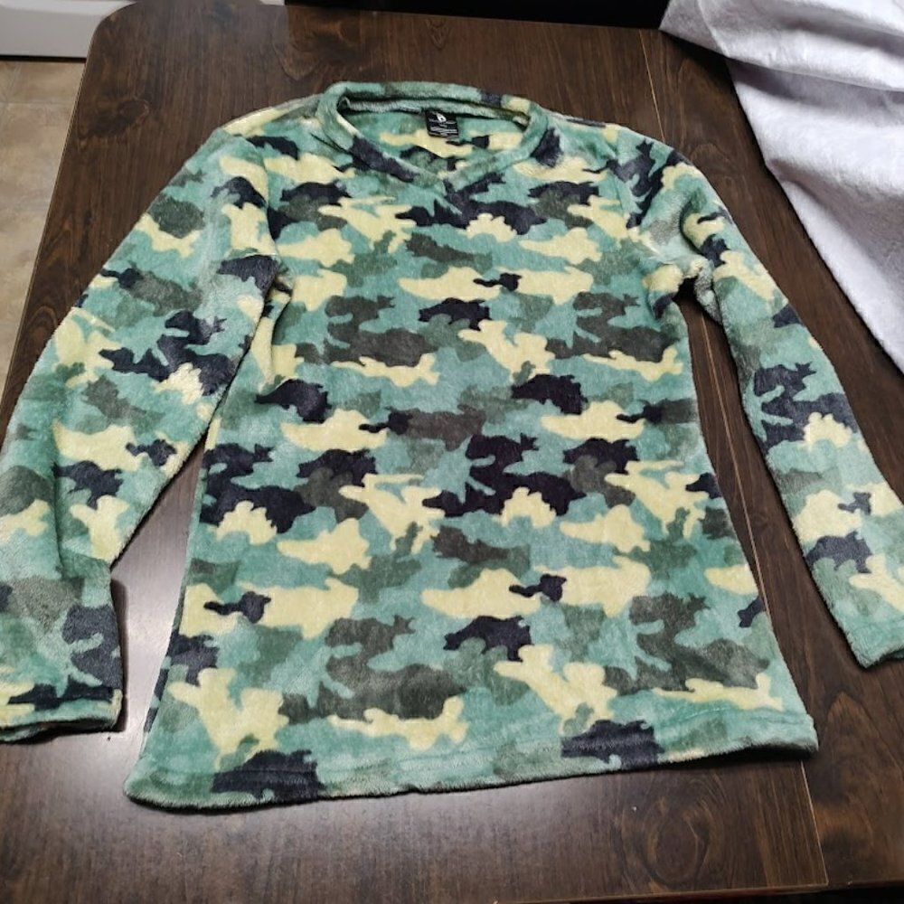 New Donna Loran Soft Fleece Camouflage Pajama Set Size Women's M